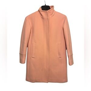 J Crew Cocoon Coat Gossamer Peach Sz 0P Stadium Cloth Nello Gori Pink Italian